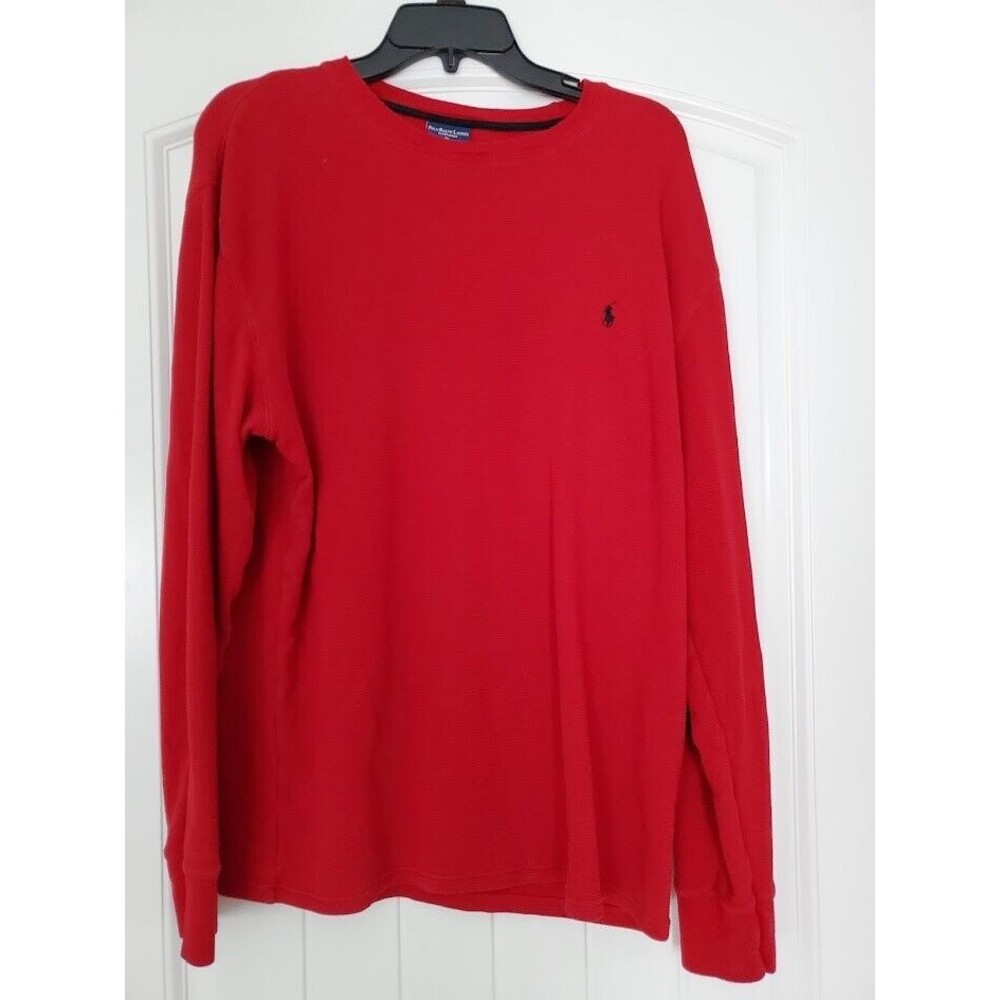 Polo Ralph Lauren Sleepwear Long Sleeve Crewneck Red Shirt Men's Size XL